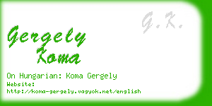 gergely koma business card